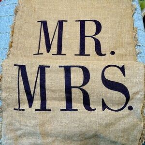 Like new Mr & Mrs pillow covers